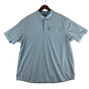 Duluth Trading Co. Polo Short Sleeve Shirt Blue Mens Size XL